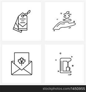 Set of 4 UI Icons and symbols for sale tag, greetings card, shopping, planet, machine Vector Illustration