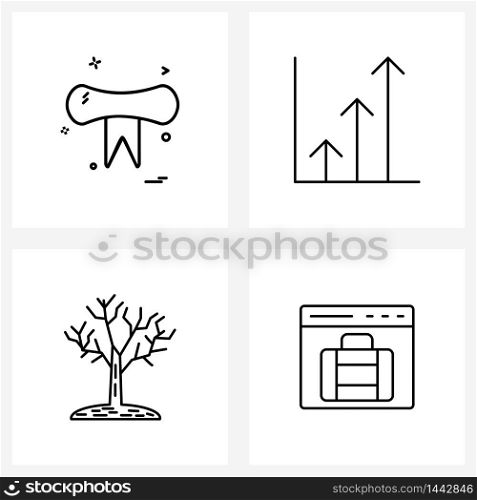 Set of 4 UI Icons and symbols for trophy, progress, win, chart, Halloween Vector Illustration