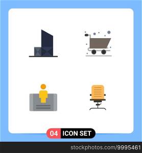 Set of 4 Vector Flat Icons on Grid for baywatch, engagement, rescue, online shopping, social Editable Vector Design Elements