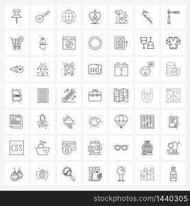 Set of 49 Simple Line Icons for Web and Print such as blood, plus, protection, medical, worlds Vector Illustration