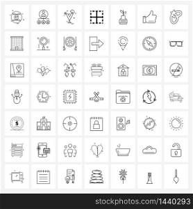 Set of 49 Simple Line Icons of science, experiment, drink, text, alignment Vector Illustration
