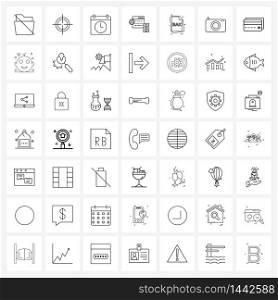 Set of 49 Universal Line Icons of files, file type, month, file, internet Vector Illustration