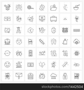 Set of 49 Universal Line Icons of folder, archive, movie, point, arrow Vector Illustration