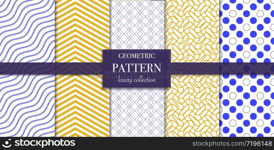 Set of 5 abstract background texture. Dotted, line pattern. Polka dot style vector illustration for wallpaper, flyer, cover, design. Repeating circle geometric ornament, decorative element