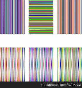 set of 6 diferent stripes isolated on white, vector art illustration; more stripes and textures in my gallery