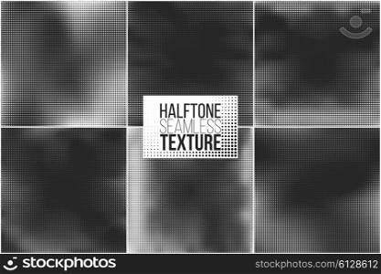 Set of 6 halftone seamless vector backgrounds.. Set of 6 halftone seamless vector backgrounds. Abstract halftone effect for your design