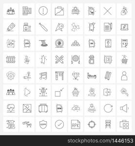 Set of 64 Line Icon Signs and Symbols of car, chart, error, business, arrow Vector Illustration