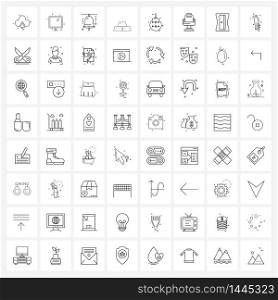 Set of 64 Line Icon Signs and Symbols of Christmas, money, bell, gold, banking Vector Illustration