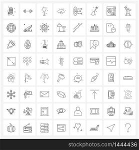 Set of 64 Line Icon Signs and Symbols of interface, arrow, bottle, downloading, upload Vector Illustration