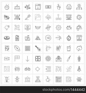 Set of 64 Modern Line Icons of cash, down, dollar, arrow, shopping Vector Illustration