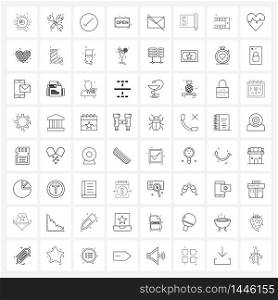 Set of 64 Modern Line Icons of mail, tag, success, store, shop Vector Illustration