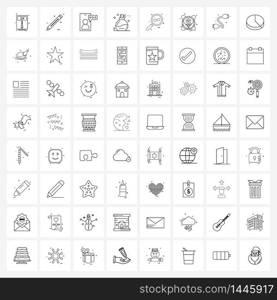 Set of 64 Modern Line Icons of medical, party, write, perfume, online Vector Illustration