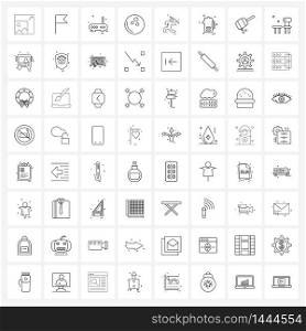 Set of 64 Modern Line Icons of sport, bowling, social, network, technology Vector Illustration