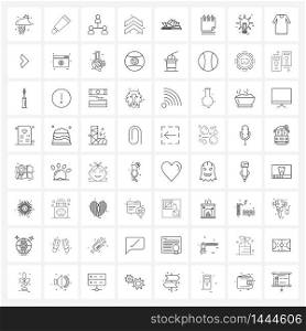 Set of 64 Simple Line Icons of up, arrows, toothpaste tube, arrow, team Vector Illustration