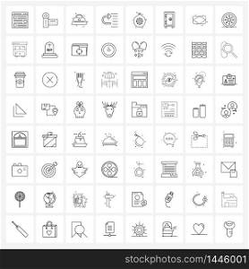 Set of 64 UI Icons and symbols for Bubble, Christmas, ladies bag, Christmas ball, out Vector Illustration