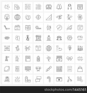 Set of 64 UI Icons and symbols for food, farm, time, agriculture, restore Vector Illustration