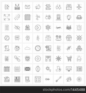 Set of 64 UI Icons and symbols for smart, hand, message, thumbs up, likes Vector Illustration