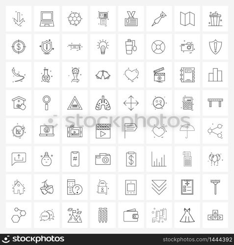 Set of 64 Universal Line Icons of business, card, sports, atm machine, bank Vector Illustration