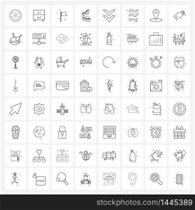 Set of 64 Universal Line Icons of chevron, bounties, interior, event, flag design Vector Illustration