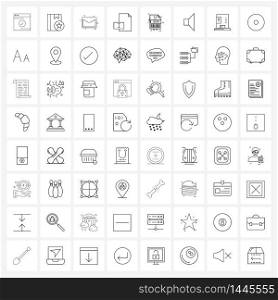 Set of 64 Universal Line Icons of file extension, file, envelope, workshop, file Vector Illustration