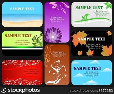 Set of 8 template for business card - vector