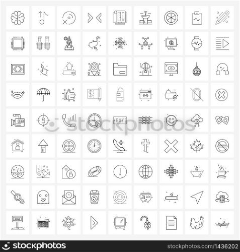 Set of 81 Line Icon Signs and Symbols of list, seo, disc, move, arrows Vector Illustration