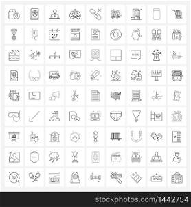 Set of 81 Line Icon Signs and Symbols of medical, healthcare, scary, health, group Vector Illustration
