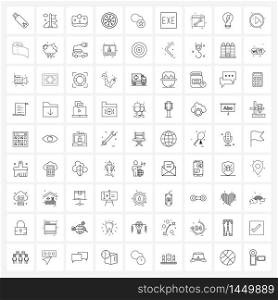 Set of 81 Line Icon Signs and Symbols of storage, cloud, hygienic, medical, healthcare Vector Illustration