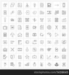 Set of 81 Modern Line Icons of wildlife, skill, notification, guard, broken Vector Illustration