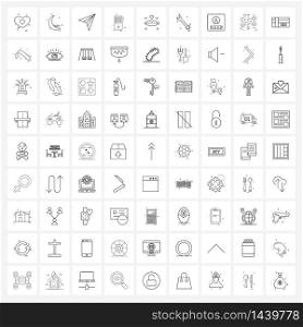 Set of 81 UI Icons and symbols for cpu, cpu, sleep, computer, lamp Vector Illustration