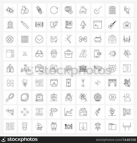 Set of 81 UI Icons and symbols for garden, warming, smart watch, global, restart Vector Illustration