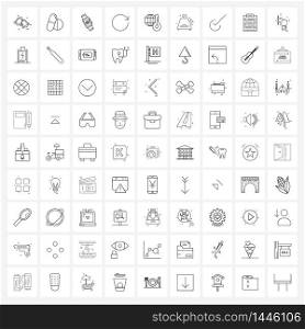 Set of 81 UI Icons and symbols for garden, warming, smart watch, global, restart Vector Illustration