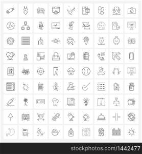 Set of 81 Universal Line Icons of app, good, clipboard, tick, seo Vector Illustration