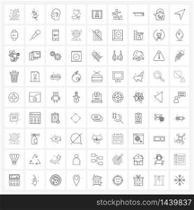 Set of 81 Universal Line Icons of authorized document, hands, avatar, safe, heart Vector Illustration