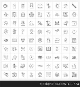 Set of 81 Universal Line Icons of beauty, internet, phone, data, video game Vector Illustration