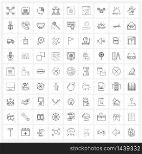 Set of 81 Universal Line Icons of coding, finance, industry, courthouse, business Vector Illustration