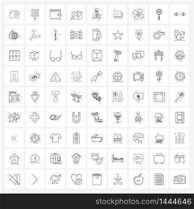 Set of 81 Universal Line Icons of money, currency, wallet, share, export Vector Illustration