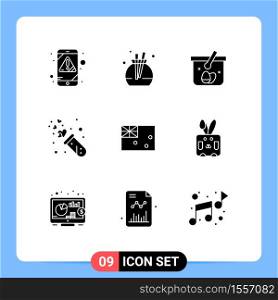 Set of 9 Modern UI Icons Symbols Signs for australia, wedding, cart, tube, lab Editable Vector Design Elements