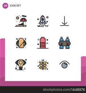 Set of 9 Modern UI Icons Symbols Signs for casino, mobile battery, twitter, energy, battery Editable Vector Design Elements