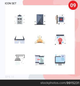 Set of 9 Modern UI Icons Symbols Signs for digital, computer, outline, hospital, medical Editable Vector Design Elements