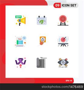 Set of 9 Modern UI Icons Symbols Signs for electric, tax return, england, tax, reminder Editable Vector Design Elements