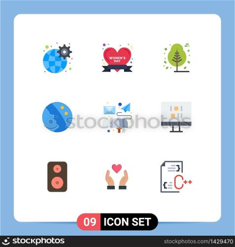 Set of 9 Modern UI Icons Symbols Signs for email, skin care, thanks day, skin, dermatology Editable Vector Design Elements