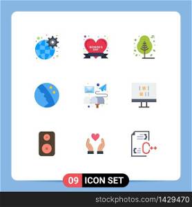 Set of 9 Modern UI Icons Symbols Signs for email, skin care, thanks day, skin, dermatology Editable Vector Design Elements