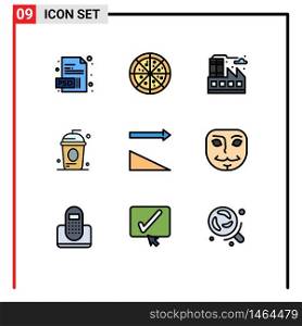 Set of 9 Modern UI Icons Symbols Signs for face, sorting, cake, sort, independece Editable Vector Design Elements