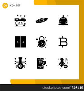 Set of 9 Modern UI Icons Symbols Signs for interface, furniture, system, decor, network Editable Vector Design Elements