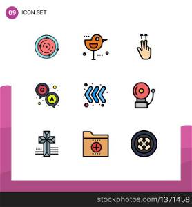 Set of 9 Modern UI Icons Symbols Signs for left, arrow, fingers, survey, q&a Editable Vector Design Elements