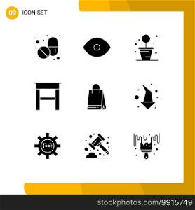 Set of 9 Modern UI Icons Symbols Signs for left, canada, plant, shopping, table Editable Vector Design Elements
