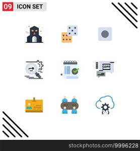 Set of 9 Modern UI Icons Symbols Signs for mark, checklist, maximize, check, secure Editable Vector Design Elements