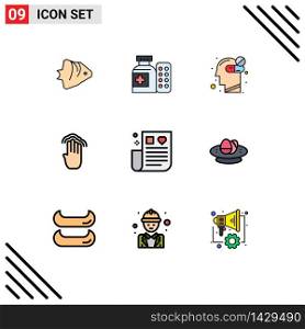 Set of 9 Modern UI Icons Symbols Signs for multiple tap, gestures, hospital, four, medicine Editable Vector Design Elements