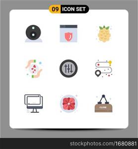 Set of 9 Modern UI Icons Symbols Signs for point, preferences, fruit, options, love Editable Vector Design Elements